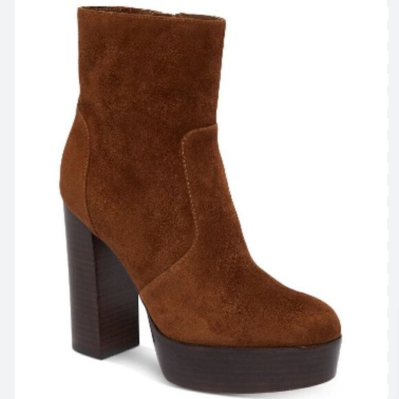 PAIGE Maren brown suede Platform booties sz 10 - 10.5 MSRP $358 - Picture 1 of 6